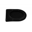 Унітаз безобідковий круглий Tavro QFS Rimless з тонким сидінням soft-close, Duroplast Super Slim, 49х36 см, чорний матовий