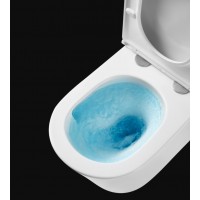 Унітаз безобідковий круглий Limnos QFS Rimless з тонким сидінням плавного закриття soft-close, Super Slim, 49,5х36,5 см, білий глянцевий