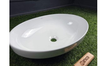 Овальний умивальник на стільницю Mexen Cornelia 50x37 см, Білий глянцевий