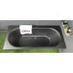 Ванна акрилова пряма Excellent Oceana Slim 160x75 см, Чорна матова / Black Matt, під забудову, пєдестал, бортик 18 мм