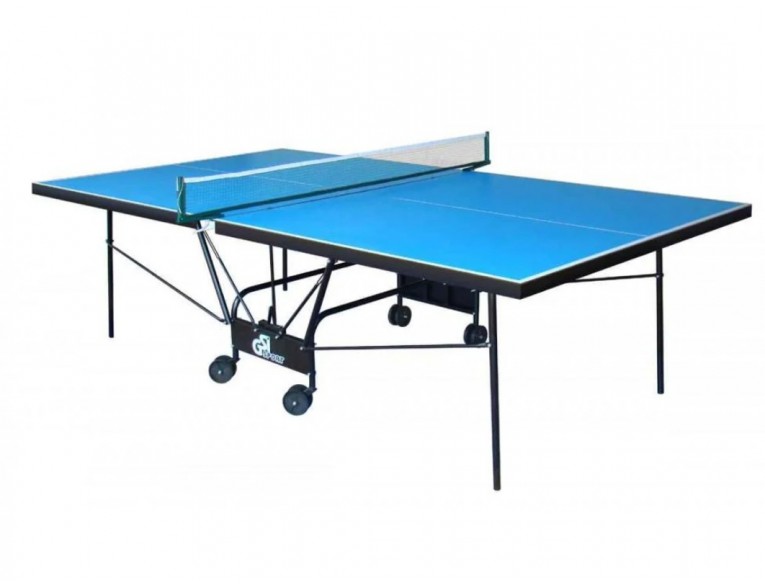 Вуличний стіл для настільного тенісу GSI-sport Compact Outdoor Alu Line 274x152,5x76 см Синій