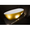 Окремостояча кам'яна ванна Besco Goya Glam 160x70, золота з сифоном click / clack (WMD-160-GZ)