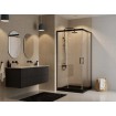 Душова кабіна квадратна з розсувними дверима Modern 90x90x190, прозоре скло, чорний профіль