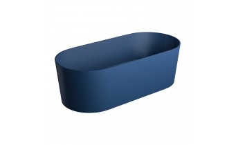 Окремостояча ванна з каменю Omnires Ovo M+ 160x75 см, Midnight Blue, темно синя, матова RAL5003 (OVOWWMB)