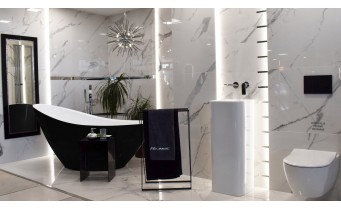Ванна окремостояча овальна з акрилу Polimat ZOE 180х80 см, чорна глянцева + ніжки (00257)