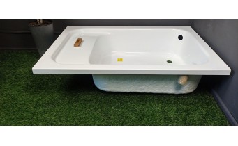 Душовий піддон з місцем для сидіння міні ванночка, глибокий Polimat Roni 120x80 см (00683)