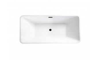 Окремостояча акрилова ванна Besco Evita 160x80 з сифоном click / clack, чорний (WAS-160-ECZ)