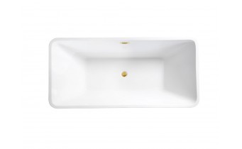 Окремостояча акрилова ванна Besco Evita 160x80 з сифоном click / clack, золотий (WAS-160-EZL)