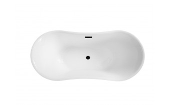 Окремостояча акрилова ванна Besco Amber 170x80 з сифоном click / clack, чорний (WAS-170-ABC)