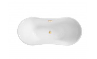 Окремостояча акрилова ванна Besco Amber 170x80 з сифоном click / clack, золотий (WAS-170-ABZ)