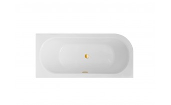 Акрилова ванна Besco Avita Slim + 170x75 R, асиметрична + сифон золотий (WAV-170-PPZ)