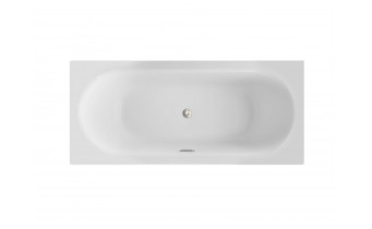 Акрилова ванна заокруглена Besco Vitae Slim + 170x75 см, пряма + сифон хром (WAV-170-S+)