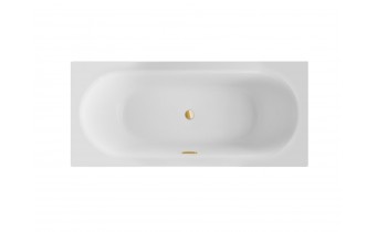 Акрилова ванна Besco Vitae Slim + 150x75, пряма + сифон золотий (WAV-150-SZ+)