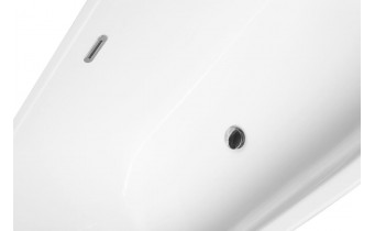 Ванна акрилова під забудову, пристінна Besco Vica Slim + / Віка Слім + 170x80 см, Біла, Cифон click-clack Chrome Хром в комплекті (WAVS-170-S+)
