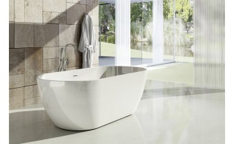 Окремостояча овальна ванна з акрилу Ravak Freedom O 169x80 см, біла глянцева (XC00100020)