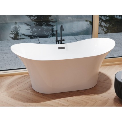 Окремостояча акрилова ванна Besco Amber 170x80 з сифоном click / clack, чорний (WAS-170-ABC) Окремостояча акрилова ванна Besco Amber 170x80 з сифоном click / clack, чорний (WAS-170-ABC)