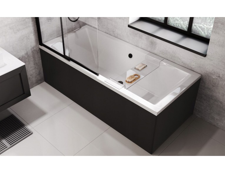 Ванна акрилова Besco Quadro Slim 170x75, пряма, торець бортика 15 мм (WAQ-170-SL)