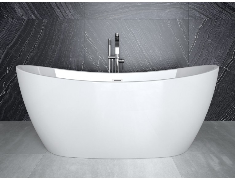 Окремостояча акрилова ванна Besco Ayla 170x80 з сифоном click / clack, золотий (WAS-170-AZL)