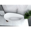 Ванна окремостояча камяна Besco Keya 165x70, біла, глянцева, Мінеральне лиття Mineral DuraBe, сифон Chrome (WMD-165-K)