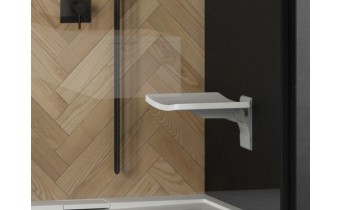 Сидіння для душу, крісло, стілець Besco Active, 32x37 см, складається, біле (SPA)