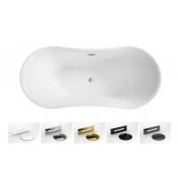 Окремостояча акрилова ванна Besco Amber 170x80 з сифоном click / clack, білий (WAS-170-ABB)