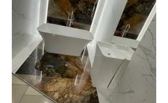 Ванна окремостояча Besco Assos 160x70, біла, Мінеральне лиття, камяна, Mineral DuraBe (WMD-160-A)