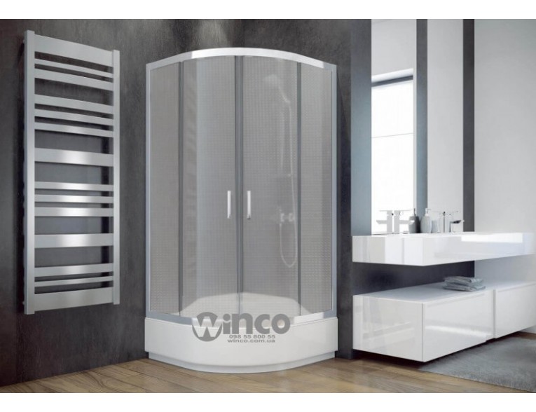 Душова кабіна Besco Modern 80x80x165, скло з ефектом морозу (MP-80-165-M)