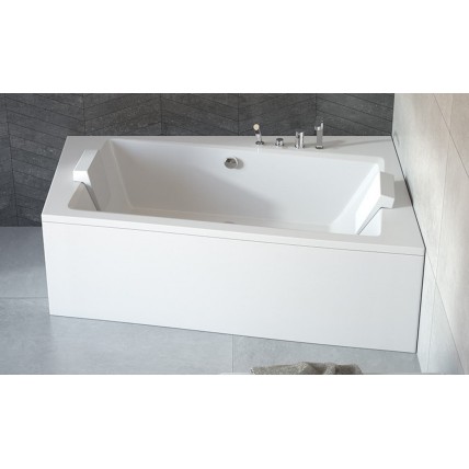 Ванна акрилова Besco Infinity 170x110 см R, Правостороння, асиметрична, із зручним місцем для ніг, засобів гігієни, функціональною полицею, з функцією врізки змішувача на борт (WAI-170-NP)