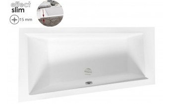 Ванна акрилова Besco Intima Slim 150x85 L, асиметрична, торець бортика 15 мм (WAIT-150-SL)