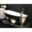 Окремостояча кам'яна ванна Besco Keya Glam 165x70, графіт з сифоном click / clack (WMD-165-KG)
