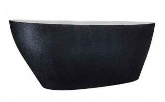 Окремостояча кам'яна ванна Besco Keya Glam 165x70, графіт з сифоном click / clack (WMD-165-KG)