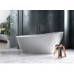 Окремостояча кам'яна ванна Besco Keya Glam 165x70, срібна з сифоном click / clack (WMD-165-KS)