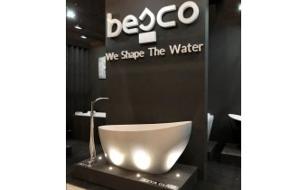 Окремостояча кам'яна ванна Besco Keya Glam 165x70, срібна з сифоном click / clack (WMD-165-KS)
