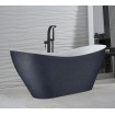 Окремостояча кам'яна ванна Besco Viya Glam 160x70, графіт з сифоном click / clack (WMD-160-VG)