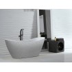 Окремостояча кам'яна ванна Besco Viya Glam 160x70, срібна з сифоном click / clack (WMD-160-VS)