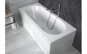 Акрилова ванна заокруглена Besco Vitae Slim + 170x75 см, пряма + сифон хром (WAV-170-S+)