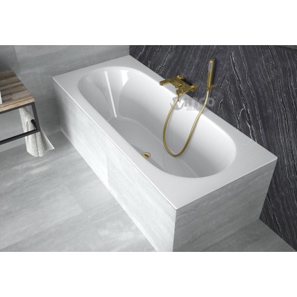 Акрилова ванна Besco Vitae Slim + 180x80, пряма + сифон золотий (WAV-180-SZ+)