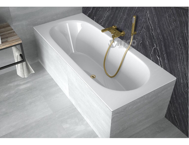 Акрилова ванна Besco Vitae Slim + 170x75, пряма + сифон золотий (WAV-170-SZ+)