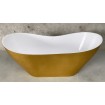 Окремостояча кам'яна ванна Besco Viya Glam 160x70, золота з сифоном click / clack (WMD-160-VZ)