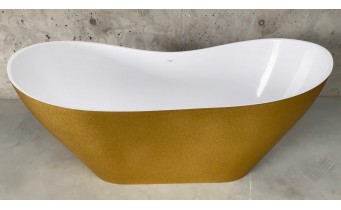 Окремостояча кам'яна ванна Besco Viya Glam 160x70, золота з сифоном click / clack (WMD-160-VZ) Окремостояча кам'яна ванна Besco Viya Glam 160x70, золота з сифоном click / clack (WMD-160-VZ)