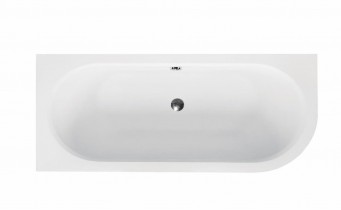 Ванна акрилова Besco Avita / Авіта 160x75 см,  L - ліва, Асиметрична, Лівостороння, заокруглений кут (WAV-160-NL)