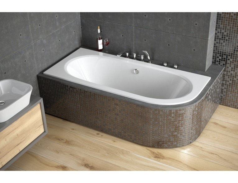 Ванна акрилова Besco Avita Slim 150x75 L, асиметрична, торець бортика 15 мм (WAV-150-NLS)
