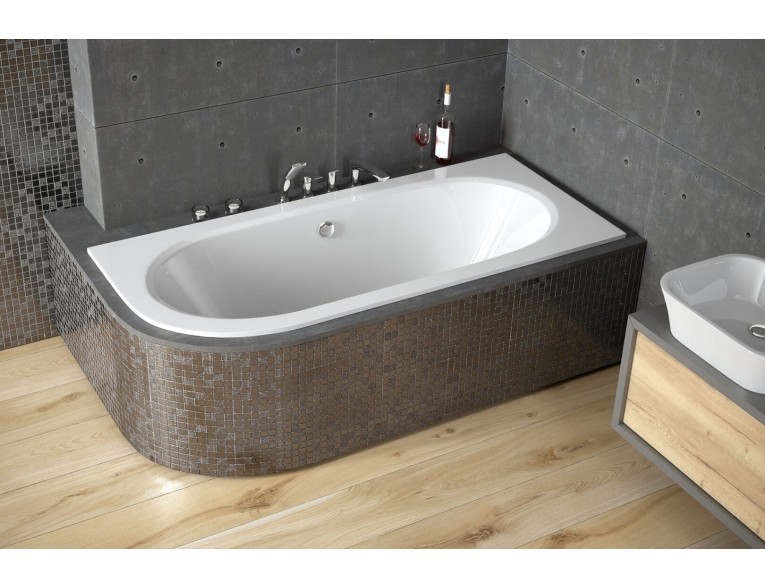 Ванна акрилова Besco Avita Slim 150x75 R, асиметрична, торець бортика 15 мм (WAV-150-NPS)