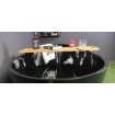 Окремостояча кам'яна ванна Besco Goya 142x62xs, чорна з сифоном click / clack, чорний (WMD-140-GBB)