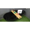 Окремостояча кам'яна ванна Besco Goya 142x62xs, чорна з сифоном click / clack, чорний (WMD-140-GBB)