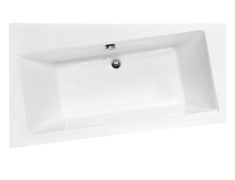 Ванна акрилова Besco Infiniti 150x90 см L, Лівостороння, асиметрична, із зручним місцем для ніг, засобів гігієни, функціональною полицею (WAI-150-NL)