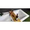 Ванна акрилова Besco Infinity 170x110 см L, Лівостороння, асиметрична, із зручним місцем для ніг, засобів гігієни, функціональною полицею, з функцією врізки змішувача на борт (WAI-170-NL)