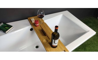 Ванна акрилова Besco Infinity 160x100 L, Лівостороння, асиметрична + чорна панель + два білих підголівника (WAI-160-NL-BL-WH)