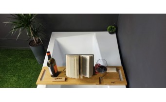 Ванна акрилова Besco Infinity 160x100 L, Лівостороння, асиметрична + чорна панель + два чорних підголівника (WAI-160-NL-BL)