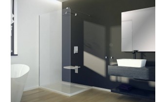 Душова кабіна вільний вхід Besco Aveo 120x195 см, прозоре скло, walk-in, монтаж можна зробити як на праву так і на ліву сторону (AV-120-195-C)